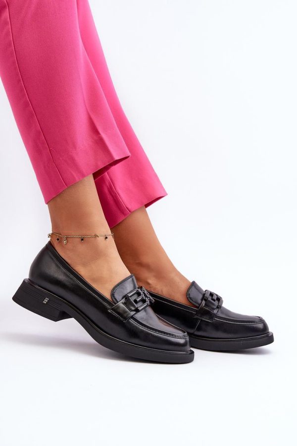 Black Mocassin in Moccasins, Loafers with Fabric, Footbed, Upper Height and Heel Height