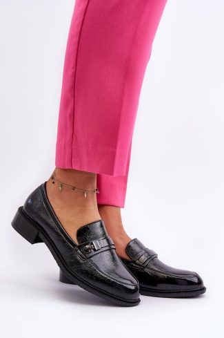 Black Mocassin in Moccasins, Loafers with Fabric, Footbed, Upper Height and Heel Height