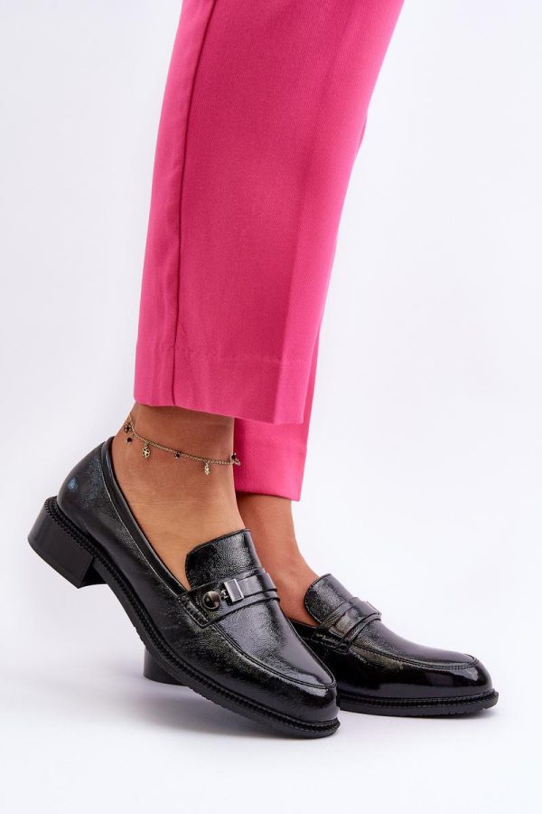Black Mocassin in Moccasins, Loafers with Fabric, Footbed, Upper Height and Heel Height