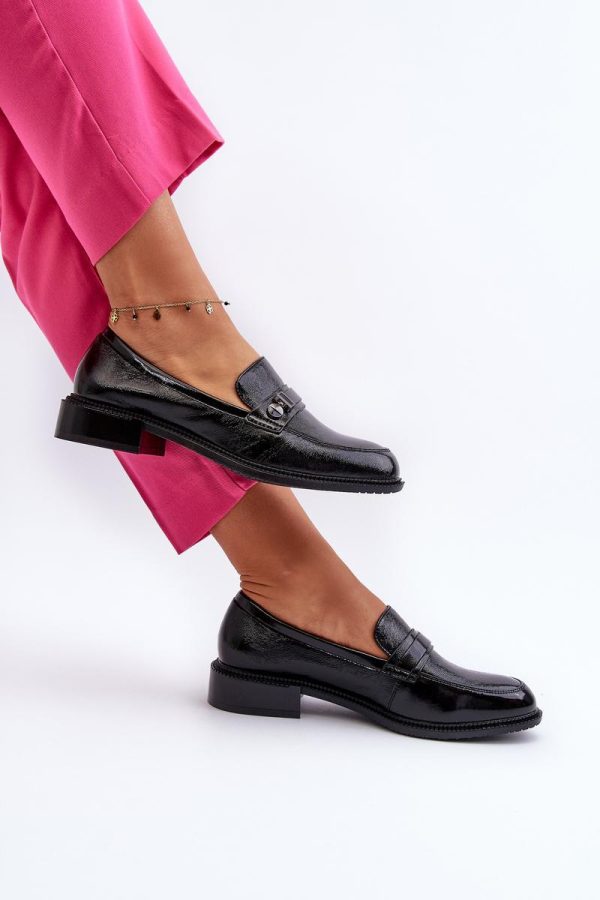 Black Mocassin in Moccasins, Loafers with Fabric, Footbed, Upper Height and Heel Height