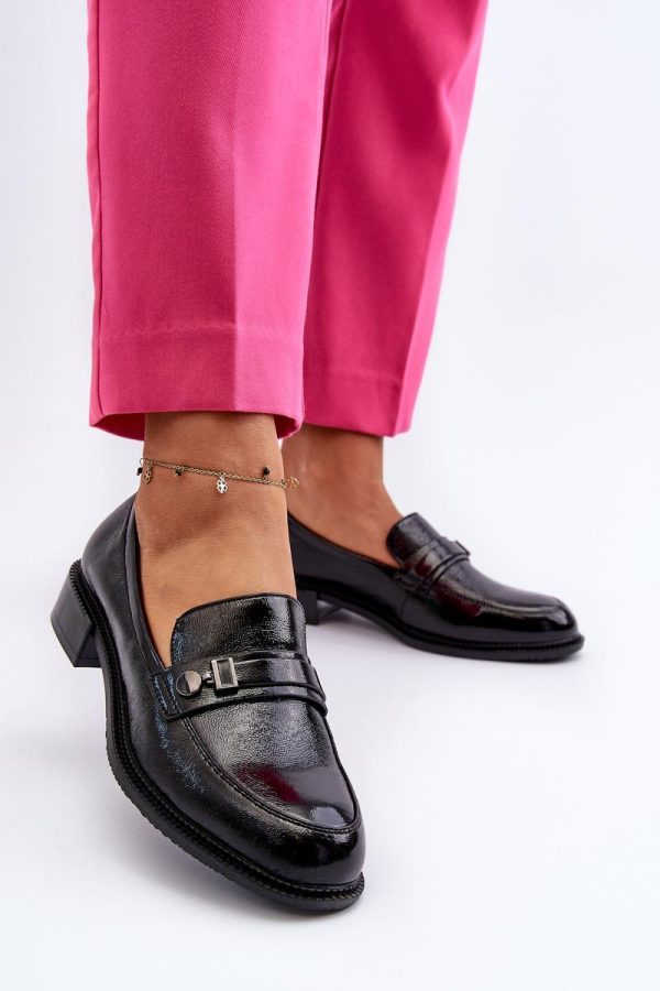 Black Mocassin in Moccasins, Loafers with Fabric, Footbed, Upper Height and Heel Height