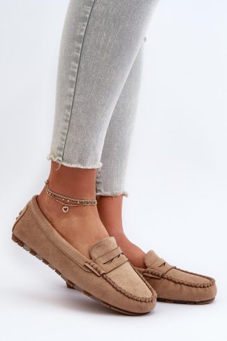 1032467.jpg Beige Mocassin in Moccasins, Loafers with Fabric, Footbed and Upper Height