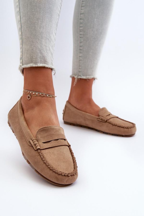 Beige Mocassin in Moccasins, Loafers with Fabric, Footbed and Upper Height
