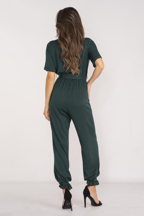 Green Suit in Playsuits For Women with Spandex and Viscose