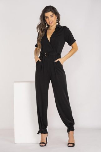 Black Suit in Playsuits For Women with Spandex and Viscose