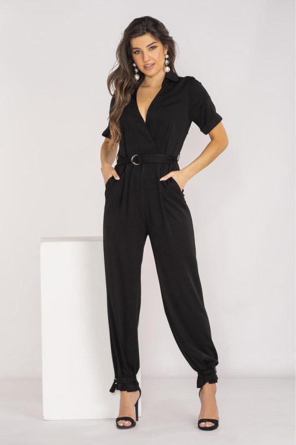 Black Suit in Playsuits For Women with Spandex and Viscose