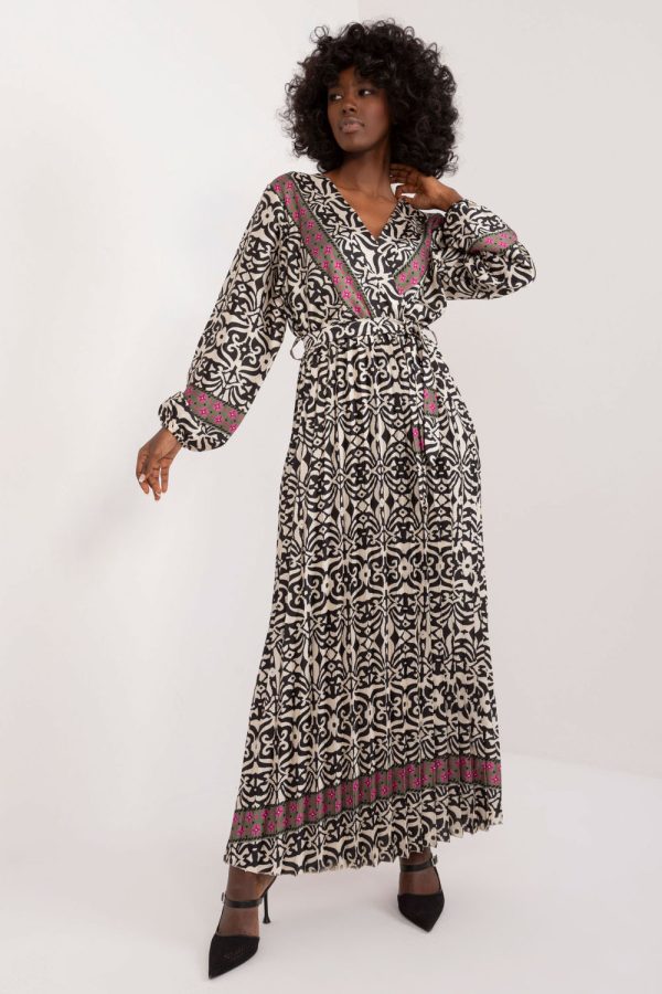 Beige Daydress in Day Dresses with Spandex and Polyester