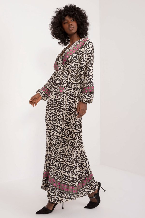 Beige Daydress in Day Dresses with Spandex and Polyester
