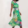 Green Daydress in Day Dresses with Spandex, Polyester and Viscose
