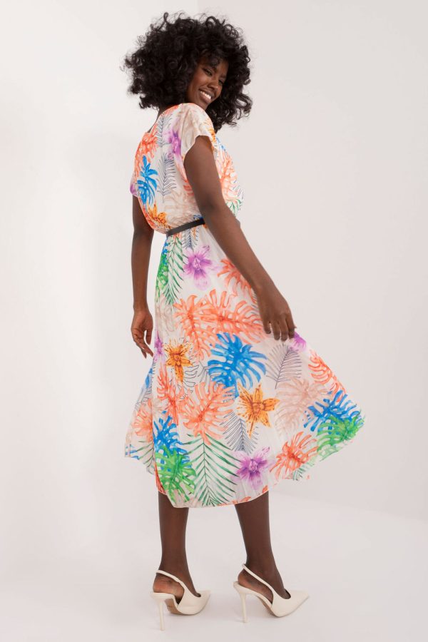 Beige Daydress in Day Dresses with Spandex, Polyester and Viscose