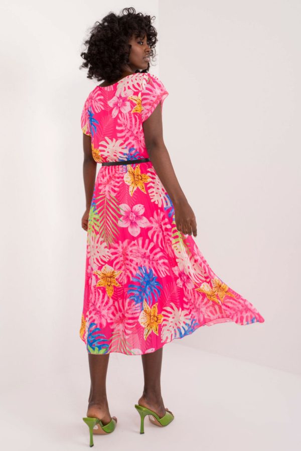 Pink Daydress in Day Dresses with Spandex, Polyester and Viscose