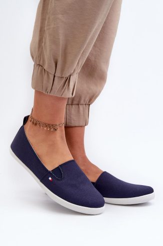 Navy Blue Sneakers in Women`s Athletic Shoes, Trainers, Sneakers with Fabric, Footbed and Upper Height