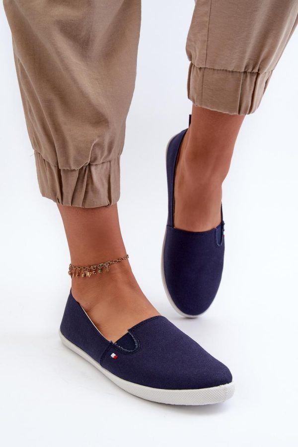 Navy Blue Sneakers in Women`s Athletic Shoes, Trainers, Sneakers with Fabric, Footbed and Upper Height