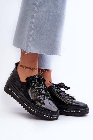 Black Platform Shoes in Women`s Ankle Boots & Booties with Fabric, Footbed, Upper Height and Platform Height