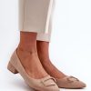 Beige Heel Pumps in Court Shoes, Pumps Shoes with Fabric, Footbed, Upper Height and Heel Height