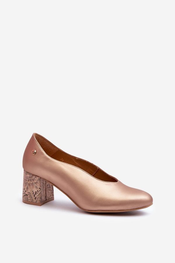 yellow Block heel pumps model 198121 Step in style