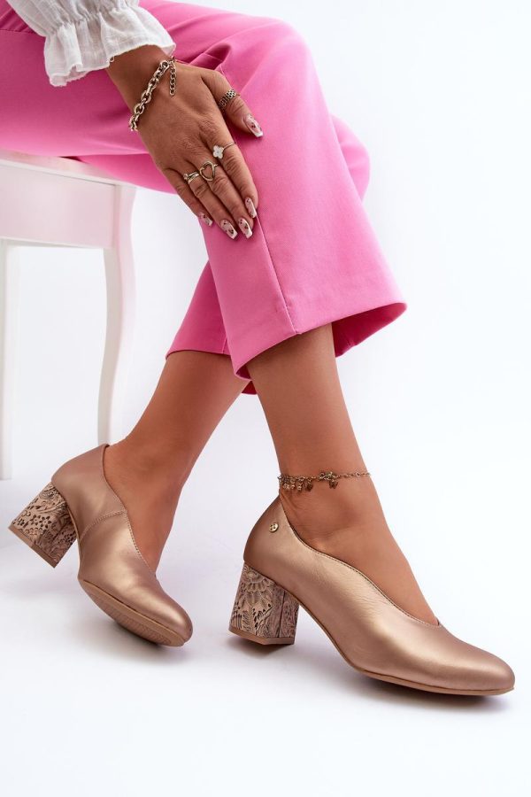 yellow Block heel pumps model 198121 Step in style