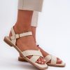 1033294.jpg Beige Sandals in Sandals & Flip-Flops For Women with Fabric and Footbed