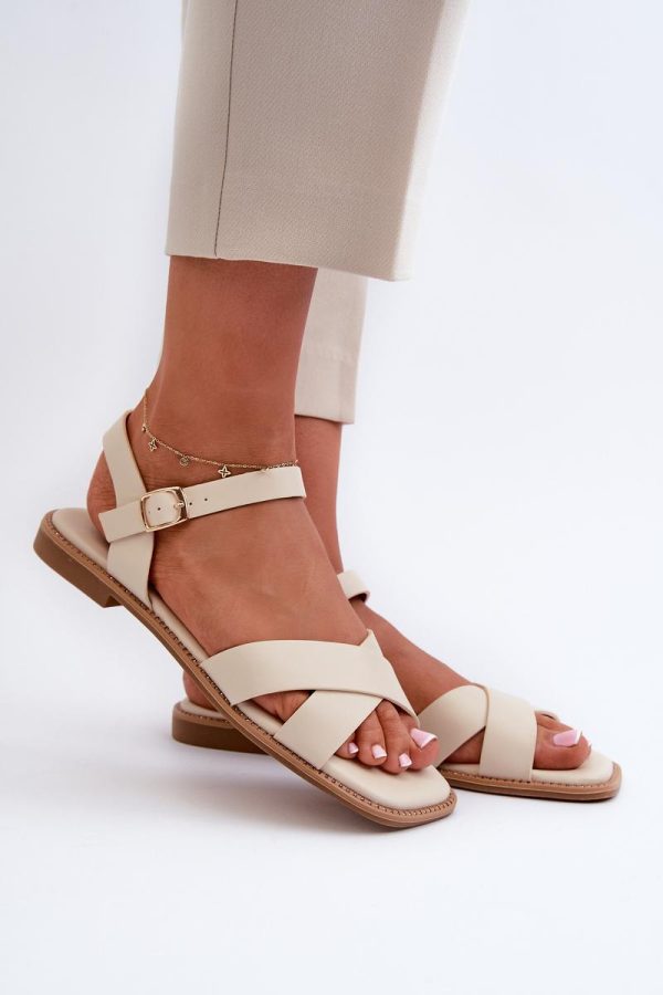 Beige Sandals in Sandals & Flip-Flops For Women with Fabric and Footbed