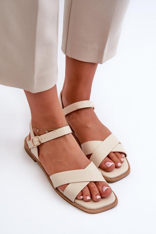 Beige Sandals in Sandals & Flip-Flops For Women with Fabric and Footbed