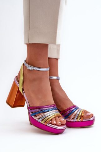 Multicolor Heel Sandals in Sandals & Flip-Flops For Women with Fabric, Footbed and Heel Height