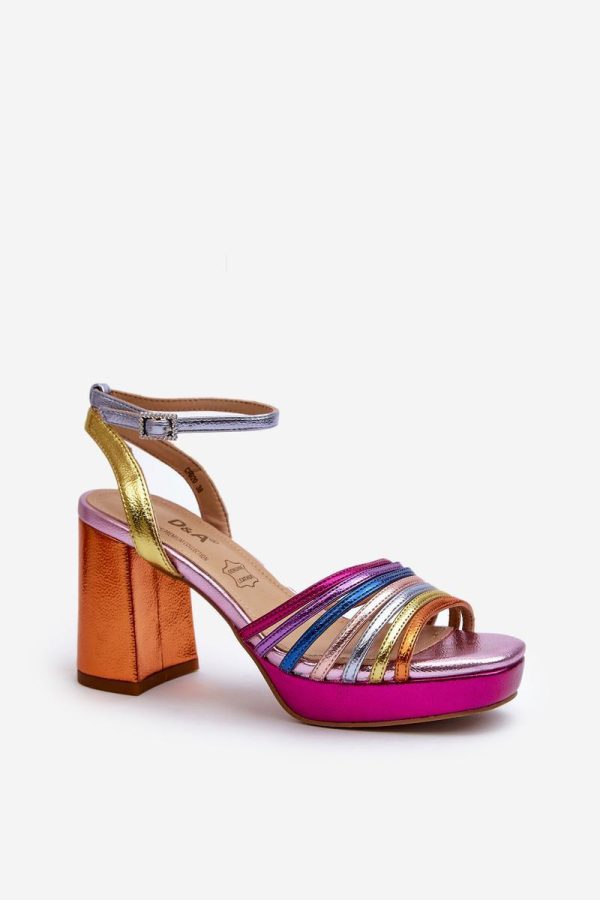 Multicolor Heel Sandals in Sandals & Flip-Flops For Women with Fabric, Footbed and Heel Height