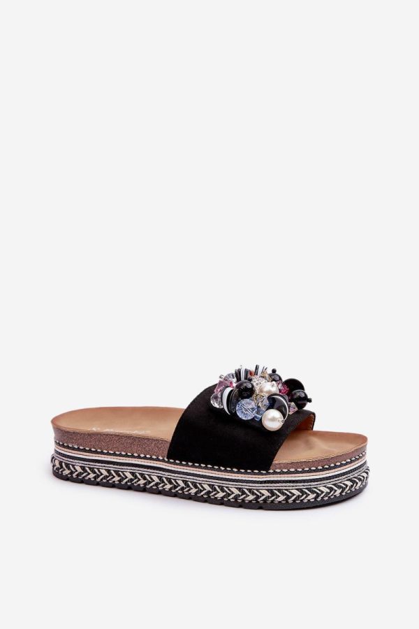 Black Flip-flops in Sandals & Flip-Flops For Women with Fabric, Footbed and Platform Height