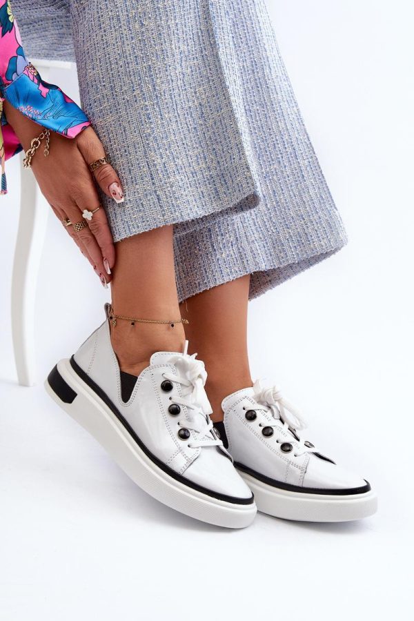 White Sport Shoes in Women`s Athletic Shoes, Trainers, Sneakers with Fabric, Footbed, Upper Height and Platform Height