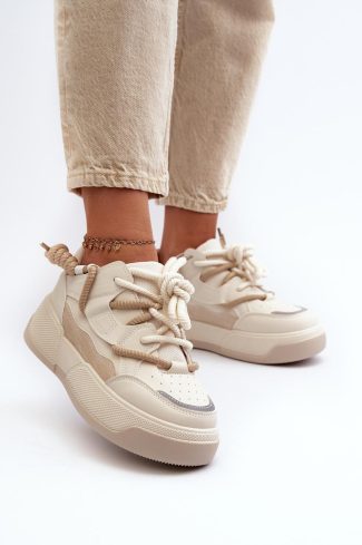 1033530 beige Platform sneakers model 198214 Step in style
