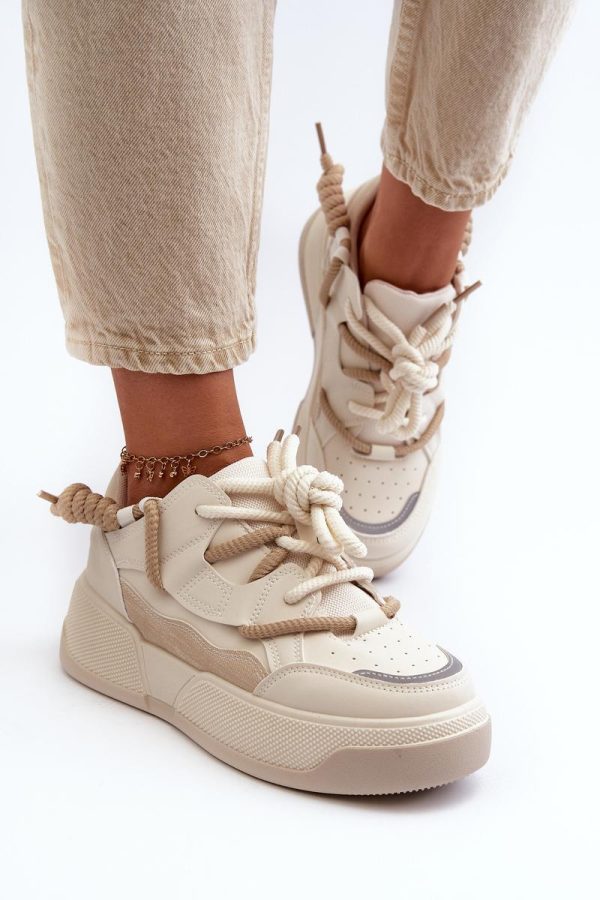 beige Platform sneakers model 198214 Step in style