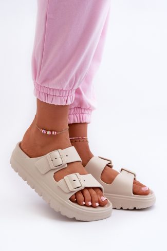 beige Platform sandals model 198283 Step in style