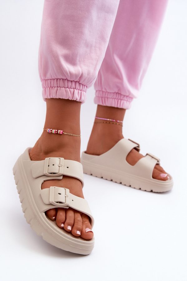 beige Platform sandals model 198283 Step in style