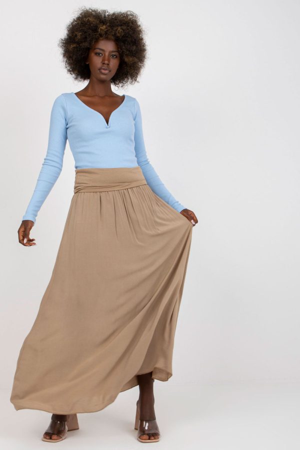 Beige Long Skirt in Skirts with Viscose
