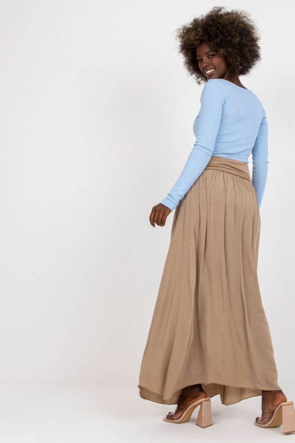 Beige Long Skirt in Skirts with Viscose