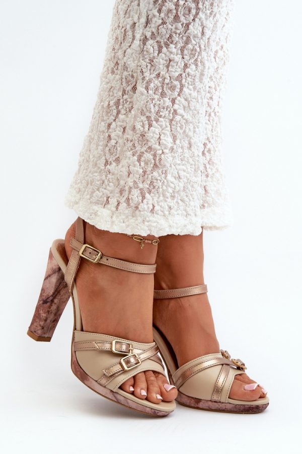 beige Heel sandals model 198398 Step in style