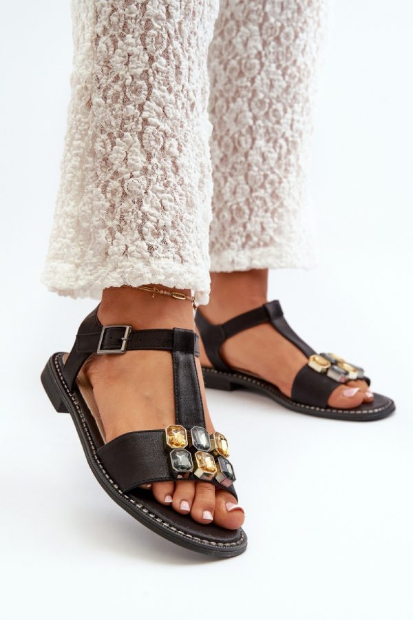 Black Sandals in Sandals & Flip-Flops For Women with Fabric and Footbed
