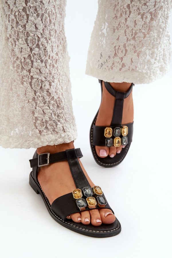 Black Sandals in Sandals & Flip-Flops For Women with Fabric and Footbed