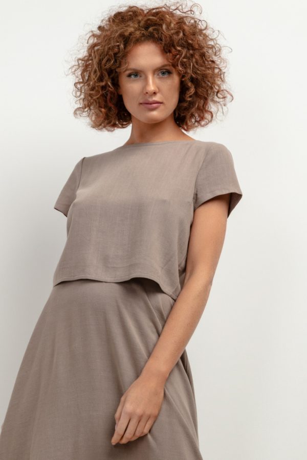 Brown Blouse 3 in Len and Viscose