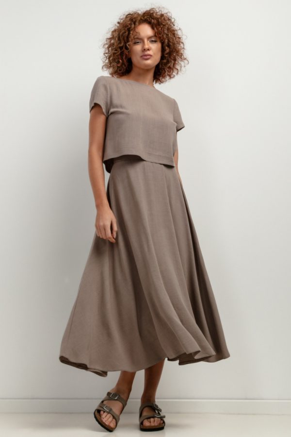 Brown Blouse 3 in Len and Viscose