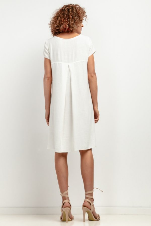 White Daydress in Day Dresses with Len and Viscose