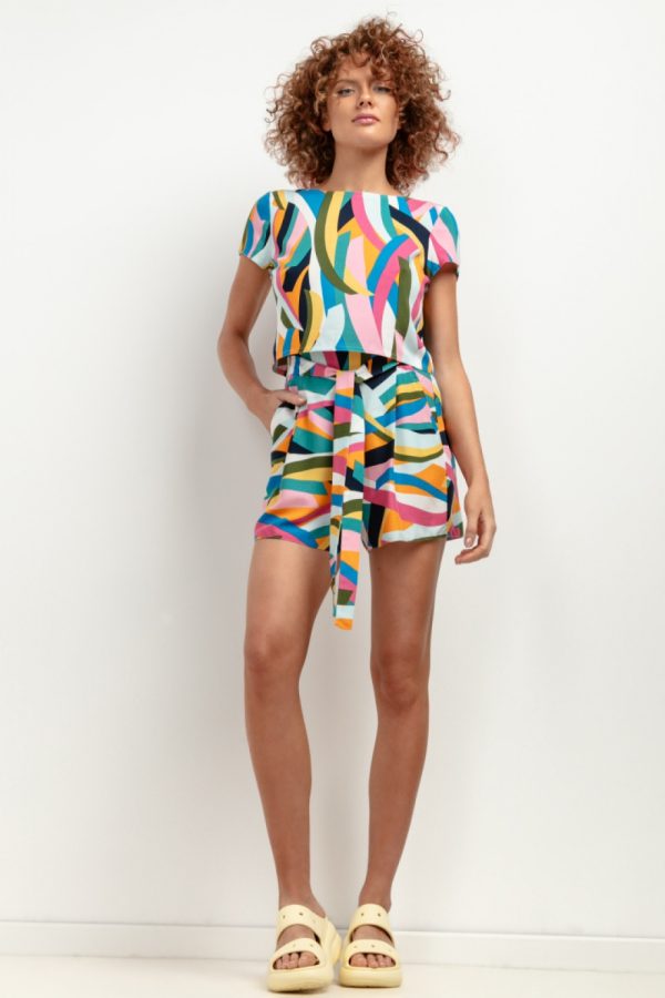 Multicolor Shorts in Shorts For Women, Crop Pants with Viscose