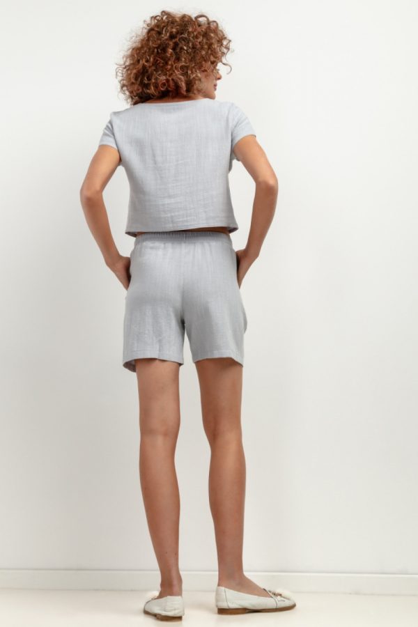 Grey Shorts in Shorts For Women, Crop Pants with Len and Viscose