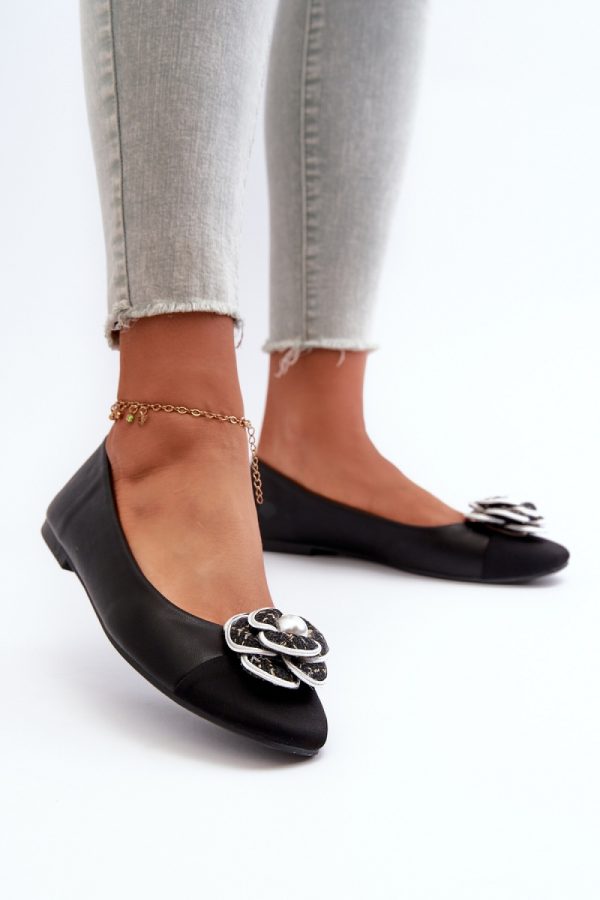 Black Ballet Flats in Ballet Flats, Ballet Pumps For Women with Fabric, Footbed, Upper Height and Heel Height
