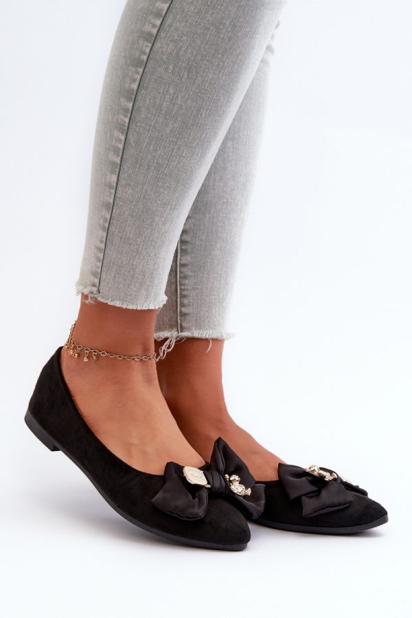 Black Ballet Flats in Ballet Flats, Ballet Pumps For Women with Fabric and Footbed