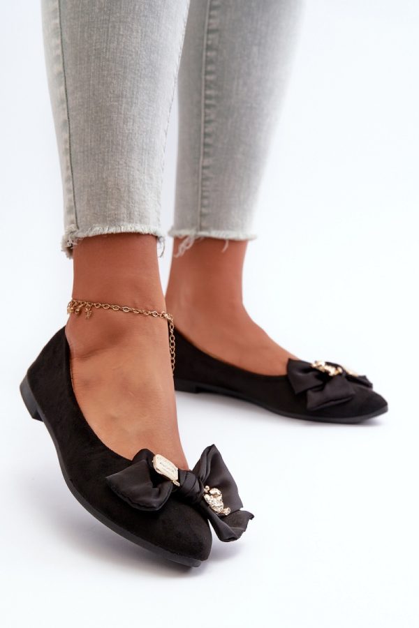 Black Ballet Flats in Ballet Flats, Ballet Pumps For Women with Fabric and Footbed
