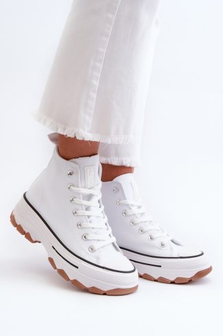 white Platform sneakers model 198691 Step in style