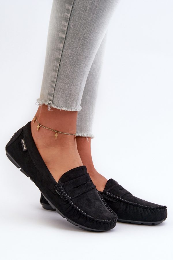 Black Mocassin in Moccasins, Loafers with Fabric, Footbed and Upper Height