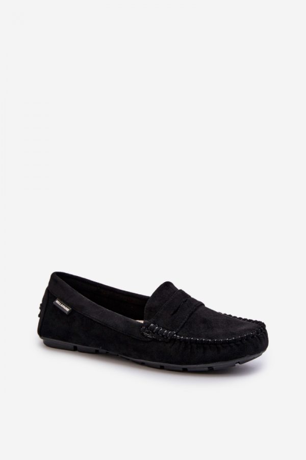 Black Mocassin in Moccasins, Loafers with Fabric, Footbed and Upper Height