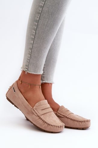 Beige Mocassin in Moccasins, Loafers with Fabric, Footbed and Upper Height