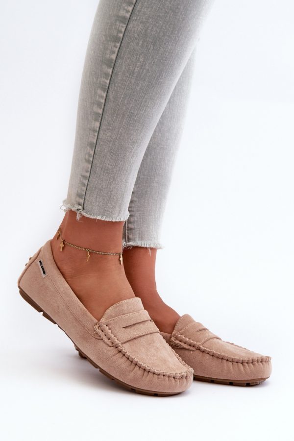 Beige Mocassin in Moccasins, Loafers with Fabric, Footbed and Upper Height